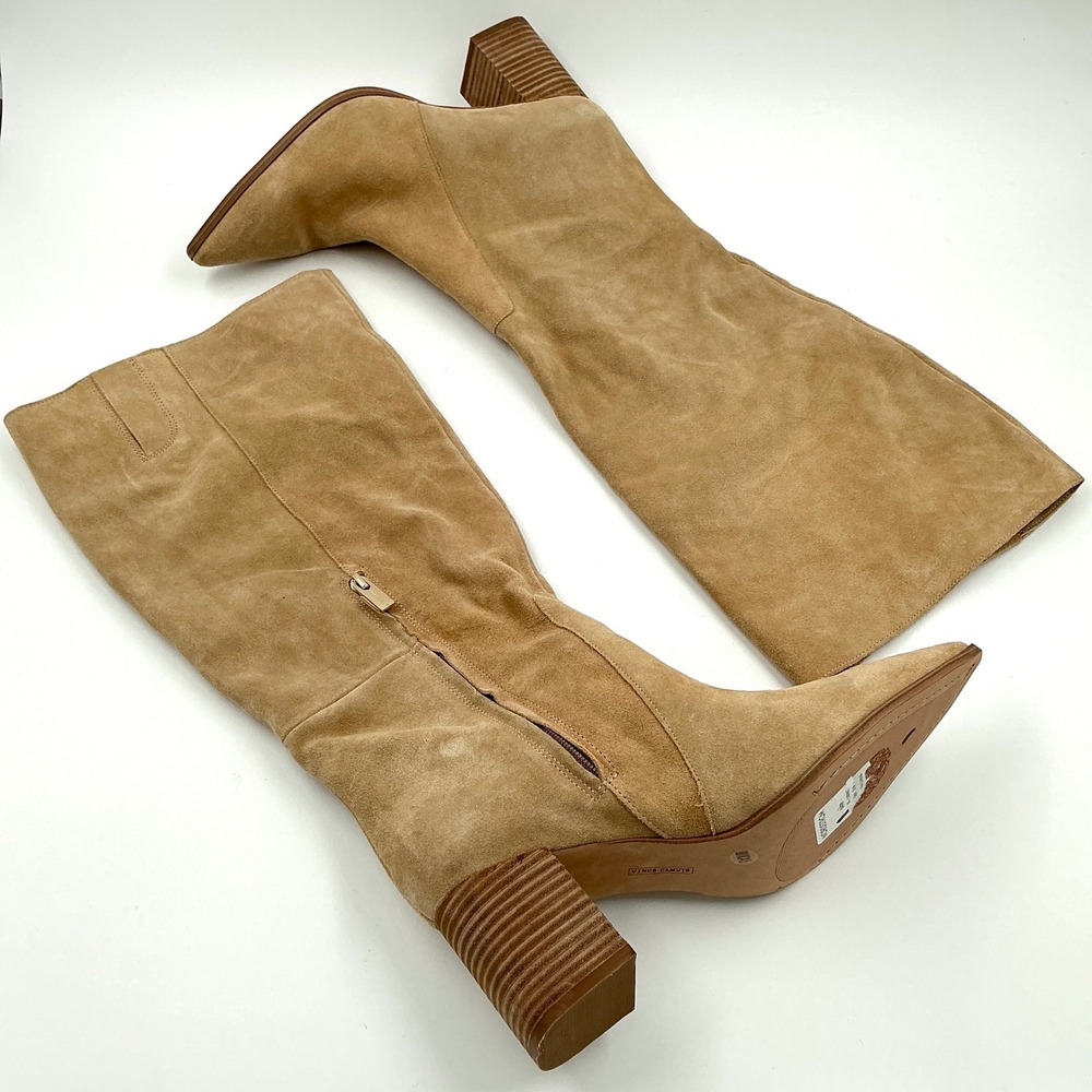 Vince Camuto Size 10WC 10 Wide Calf Knee Boot Tan Suede Pointed NEW Lumina2 $249